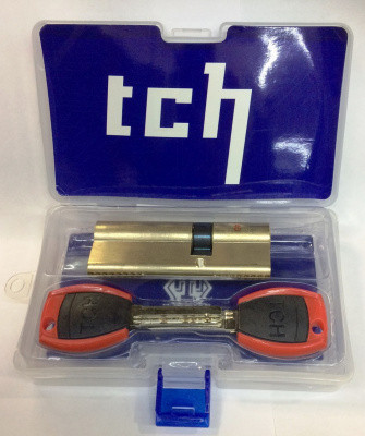 Механизм цилиндровый "TCH-1" 75мм(32,5х42,5 ) перекодируемый, 2+6 ключей, латунь (Пластикбокс)
