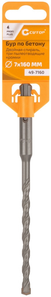 Бур CUTOP Profi+ двойная спираль, 3 пылеотводящих кромки 7*160 Бур CUTOP Profi+ двойная спираль, 3 пылеотводящих кромки 7*160