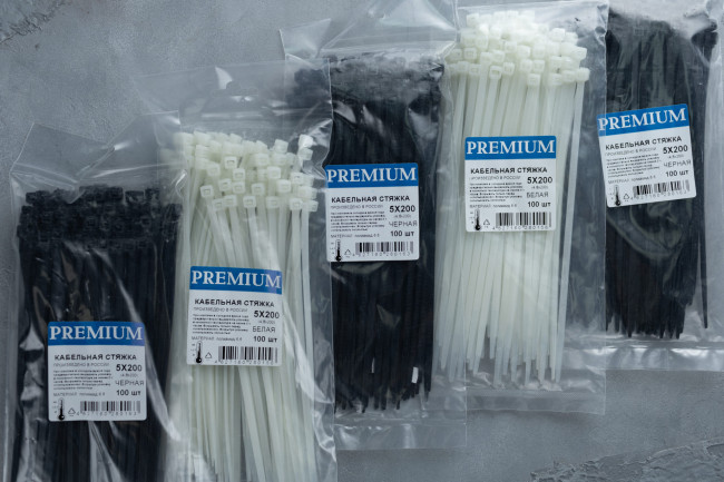 Хомут нейлоновый Premium 3*100(2,5*100) черный (100 штук)