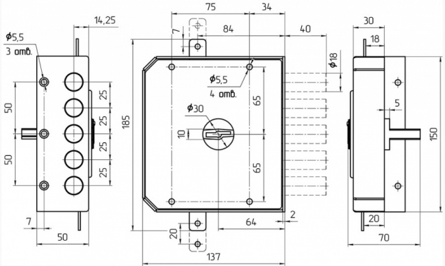 Замок накладной ЗН4 030.1.1П МЕТТЭМ, г.Балашиха (6)