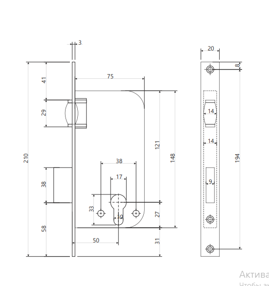 Замок врезной Apecs 30-R-CR (корпус) (28) Замок врезной Apecs 30-R-CR (корпус) (28)