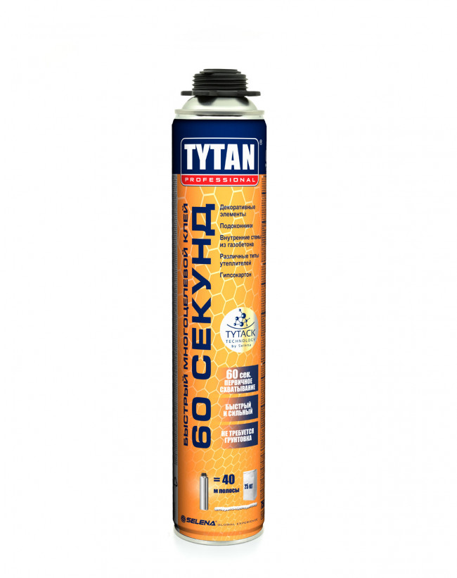 Tytan Professional 60 СЕКУНД GUN Быстрый пено-клей  750 мл (12)