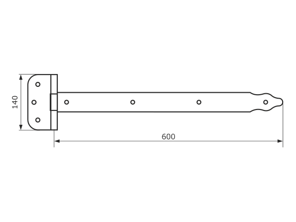 Петля стрела ПС-600(черный) Д