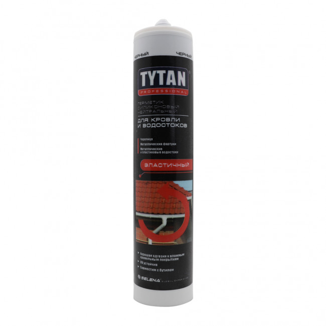 TYTAN Professional герметик силиконовый нейтральный для кровли и водостоков черный 310 мл (12 шт.)