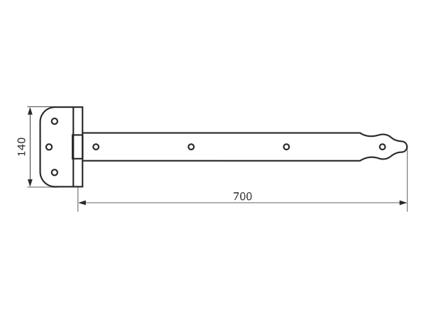 Петля стрела ПС-700(черный) Д