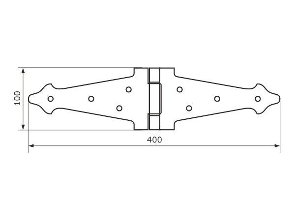 Петля стрела ПС-2*200(черный) Д