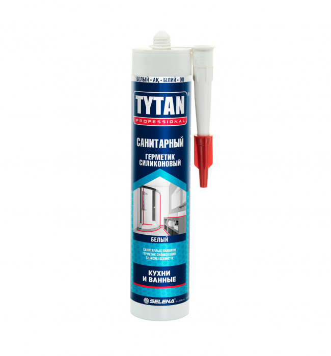 TYTAN Professional Герметик силиконовый санитарный белый, 280 мл (12 шт.)