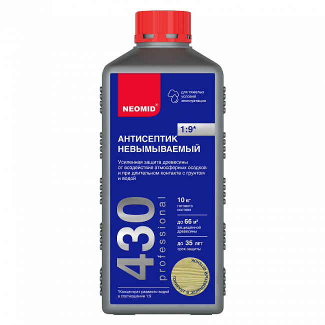 NEOMID 430 Eco Антисептик невымываемый (1кг) (конц. 1/9) (12 шт.)