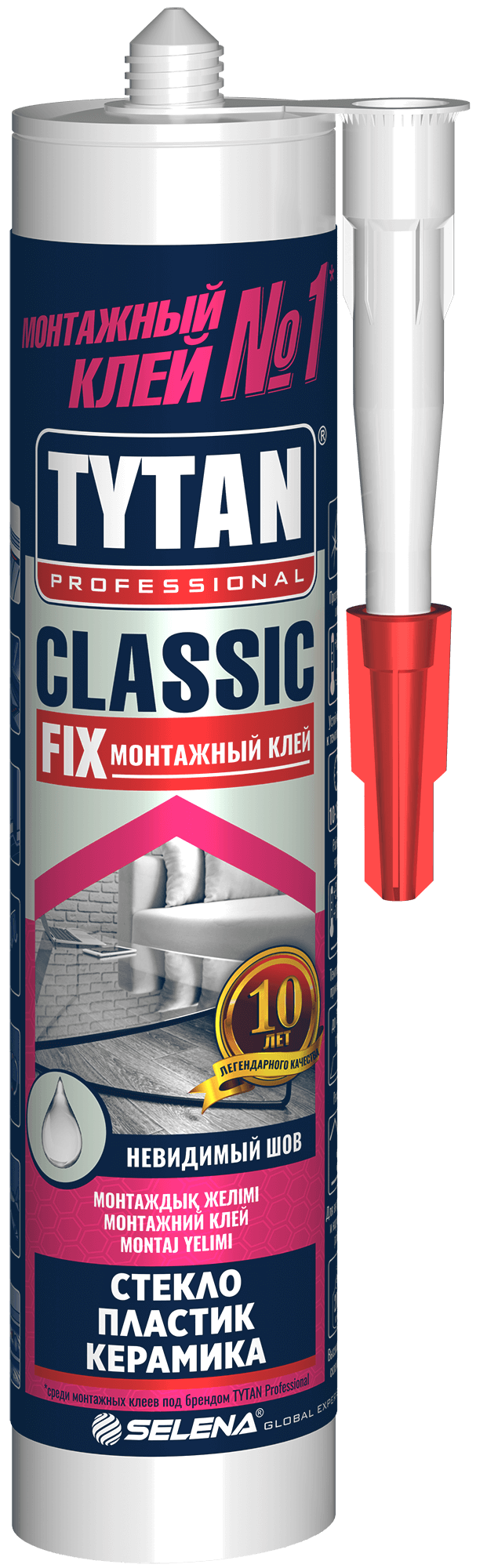 Tytan Professional Classic Fix Монтажный клей, 310 мл, прозрачный (12 шт.)