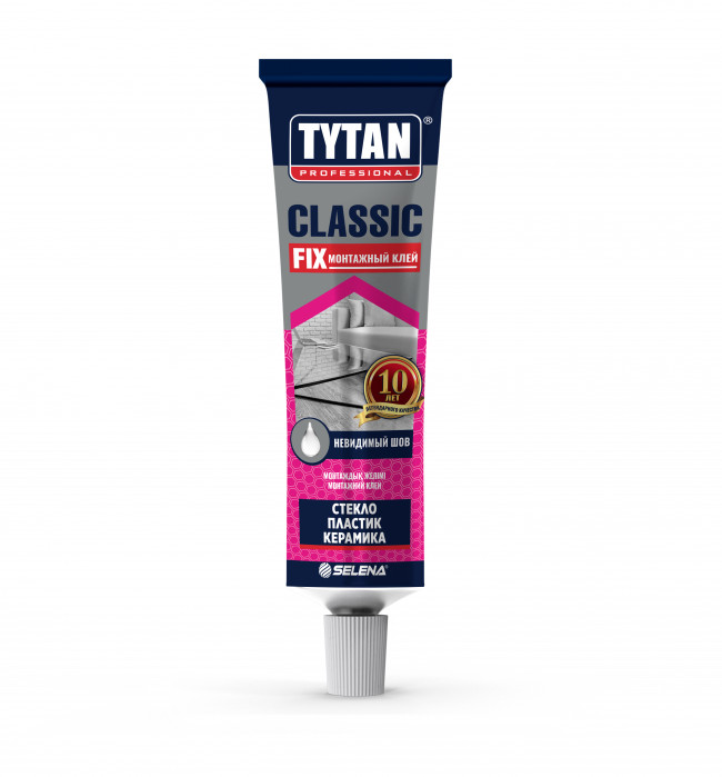 Tytan Professional Classic Fix Монтажный клей 100 мл, прозрачный,  в шоу-боксе (10 шт)