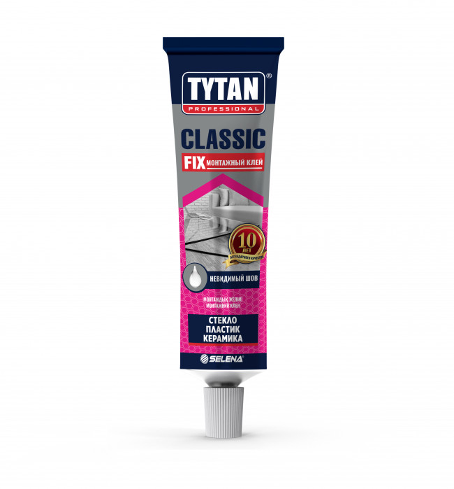 Tytan Professional Classic Fix Монтажный клей 100 мл, прозрачный, в шоу-боксе (10 шт) Tytan Professional Classic Fix Монтажный клей 100 мл, прозрачный, в шоу-боксе (10 шт)