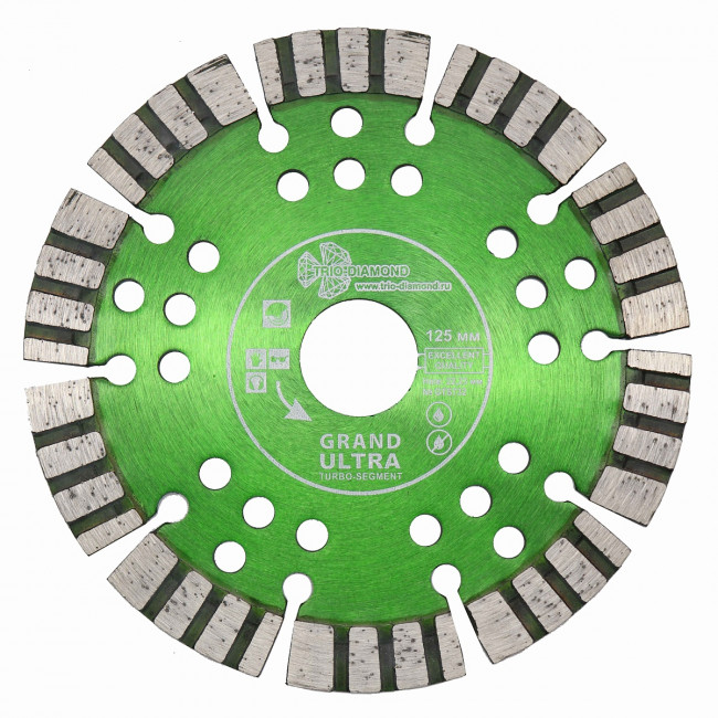 Диск алмазный отрезной 125*22,23*12 Сегмент Турбо серия Grand hot press GTS732