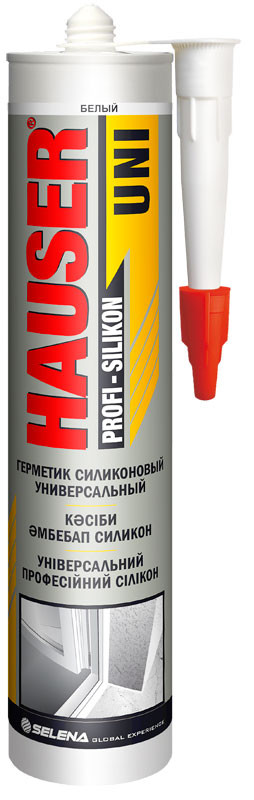 Hauser UNI герметик силиконовый универсальный белый 260 мл (12 шт.)