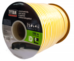 TYTAN Professional Уплотнитель для окон и дверей D белый 2*50m x 9mm x 7,5mm (4 шт.)