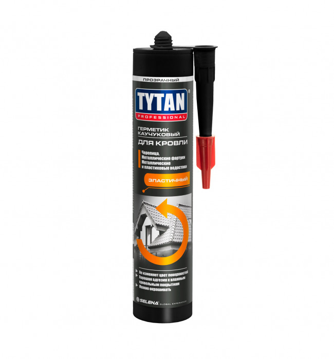 TYTAN Professional герметик каучуковый для кровли бесцветный 310 мл (12 шт.)
