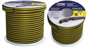 TYTAN Professional Уплотнитель для окон и дверей E черный 2*75m x 9mm x 4mm (8 шт.)