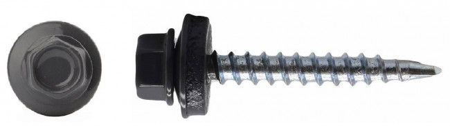 Саморез 5,5x19 RAL7024, серый графит KENNER, сверло РТ-3 по металлу Саморез 5,5x19 RAL7024, серый графит KENNER, сверло РТ-3 по металлу